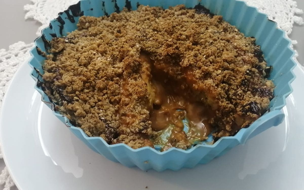 torta de banana com doce de leite na airfryer