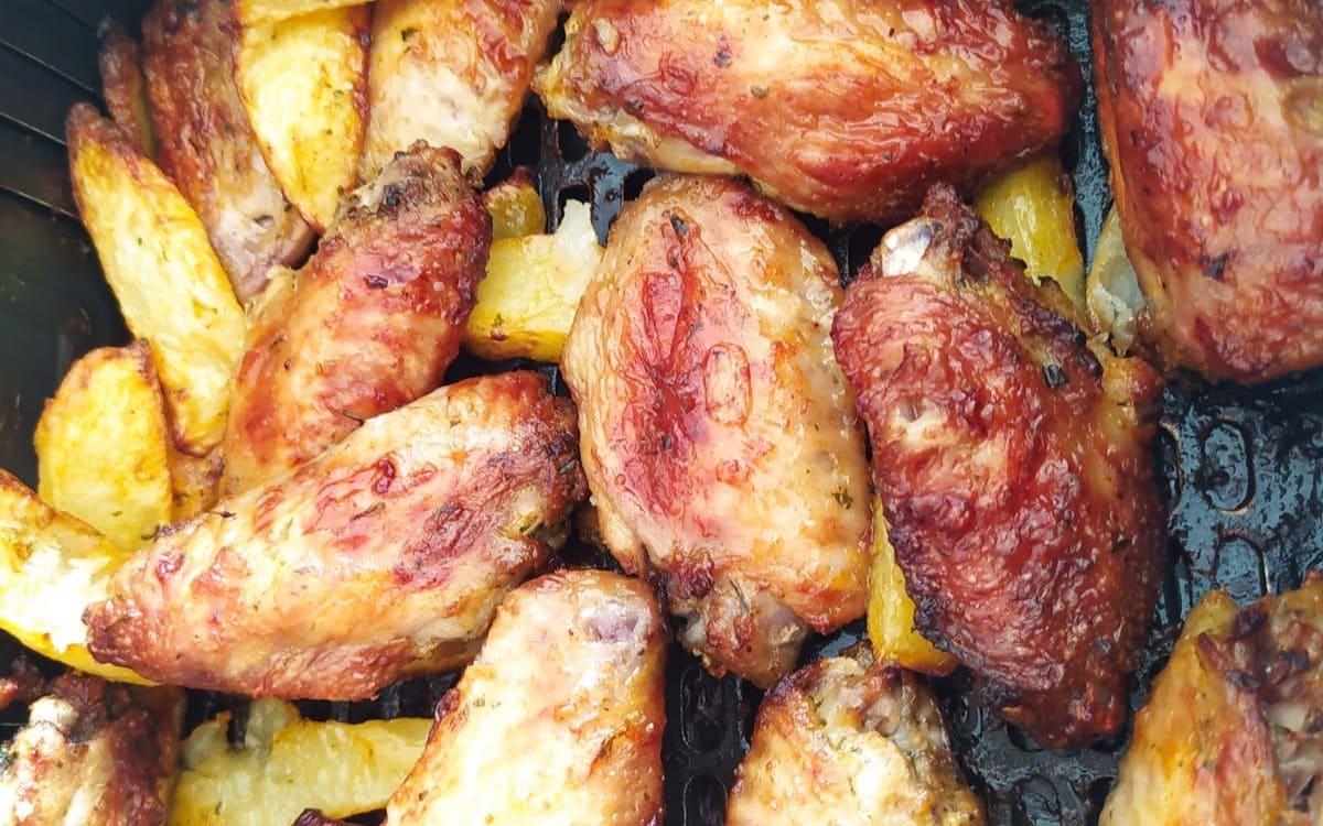 asinha de frango com batata na airfryer