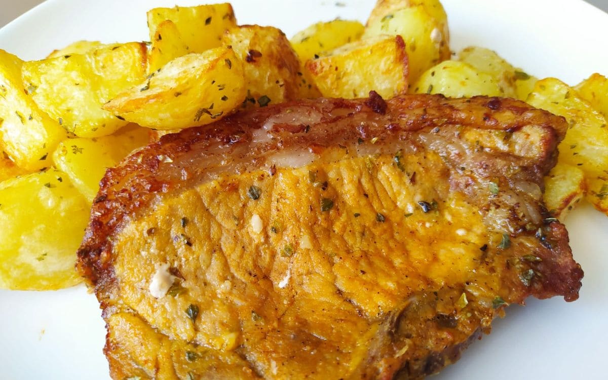 bisteca com batata na airfryer