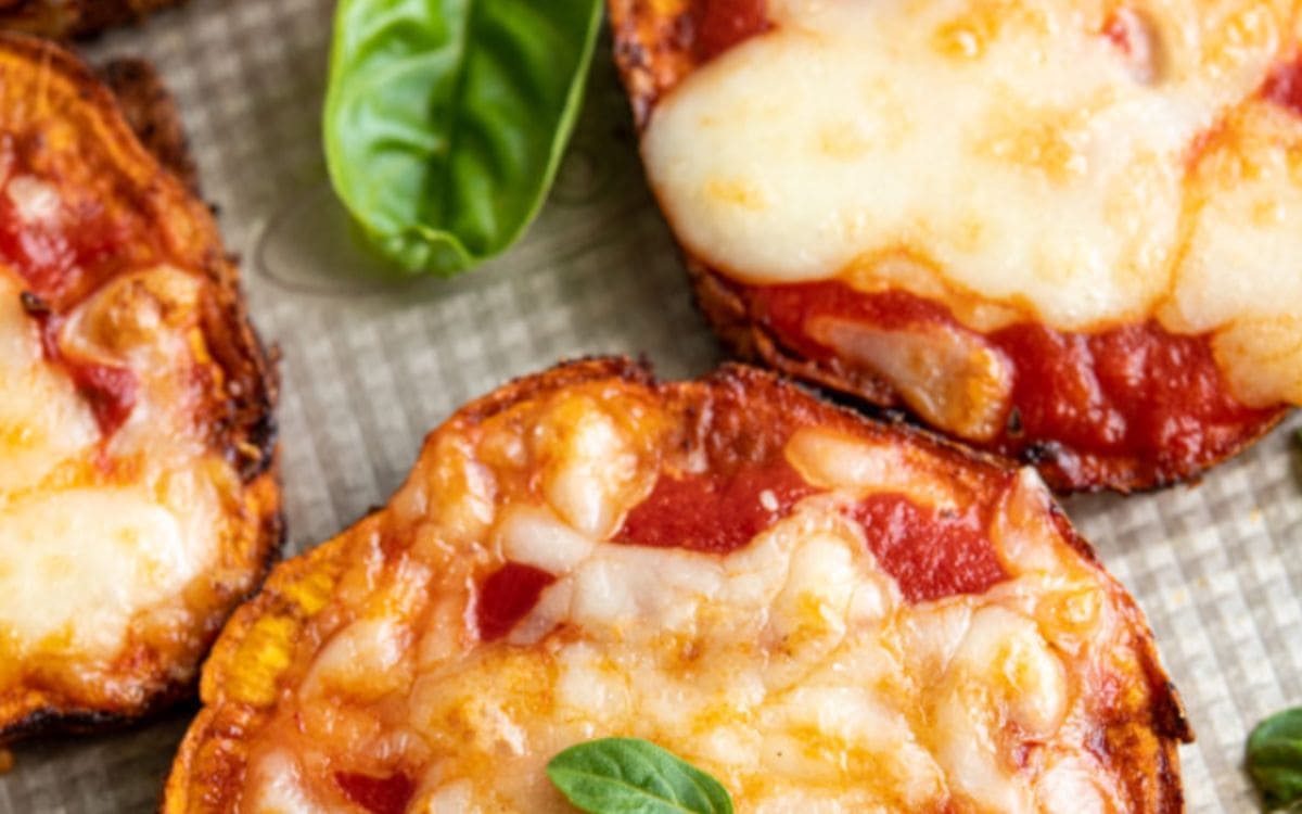 pizza de batata doce na airfryer