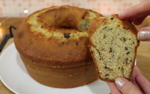 bolo de banana trufado