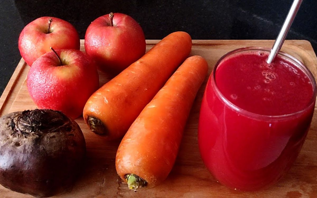 suco de beterraba com cenoura e maçã